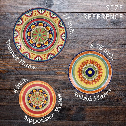 Bico Tunisian Salad Plates Set of 4, 8.75 Inch Ceramic Dessert Plates - Image 3