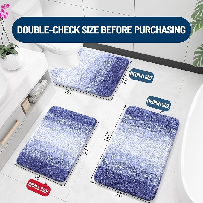 OLANLY Bathroom Rugs Mat 36x24, Extra Soft Absorbent Microfiber Bath Rugs - Image 2