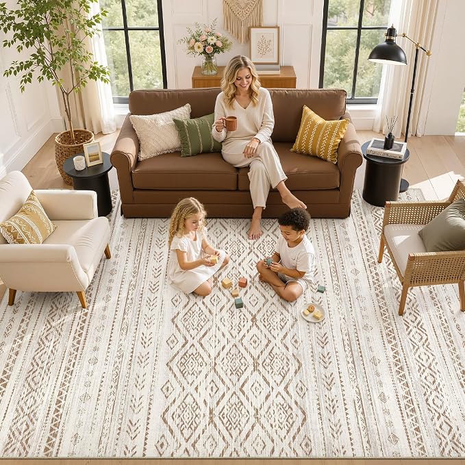 Nakagishi Area Rug Living Room Rugs: 8x10 Large Soft Machine Washable Boho - Image 8