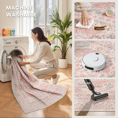 zesthome 8x10 Area Rugs for Girls Bedroom, Non-Slip Backing Washable Rugs - Image 5