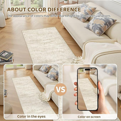 UERMEI 2x6 Washable Runner Rug for Hallway, Non Slip Low Pile Kitchen Carpet - Image 5