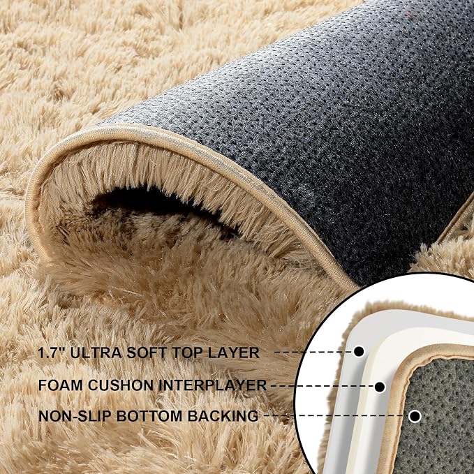 2x3 Rugs for Bedroom, Fluffy Area Rugs for Living Room, Small Fuzzy Shag Soft - Image 6