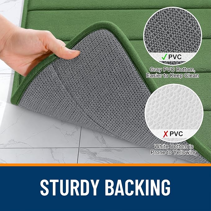 OLANLY Memory Foam Long Bathroom Rugs Runner 59x20, Super Soft Absorbent Bath - Image 7