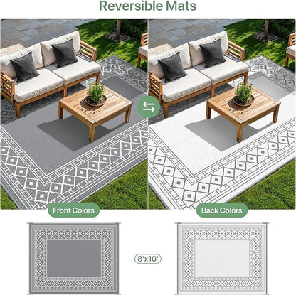 GENIMO Outdoor Rug Waterproof for Patio Decor, Camping Mats for Outdoor Decor - Image 4