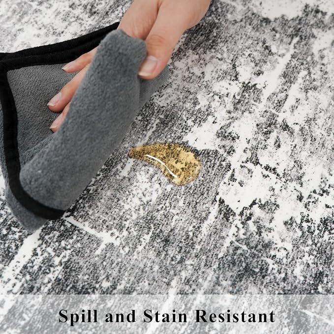 2x8 Washable Hallway Runner Rug: Abstract Stain Resistant Kitchen Rugs - Image 6