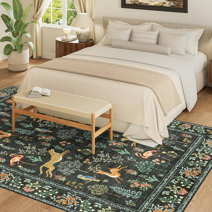 DUKINO 5x7 Rug, Washable Animal Living Room Rug - Image 4