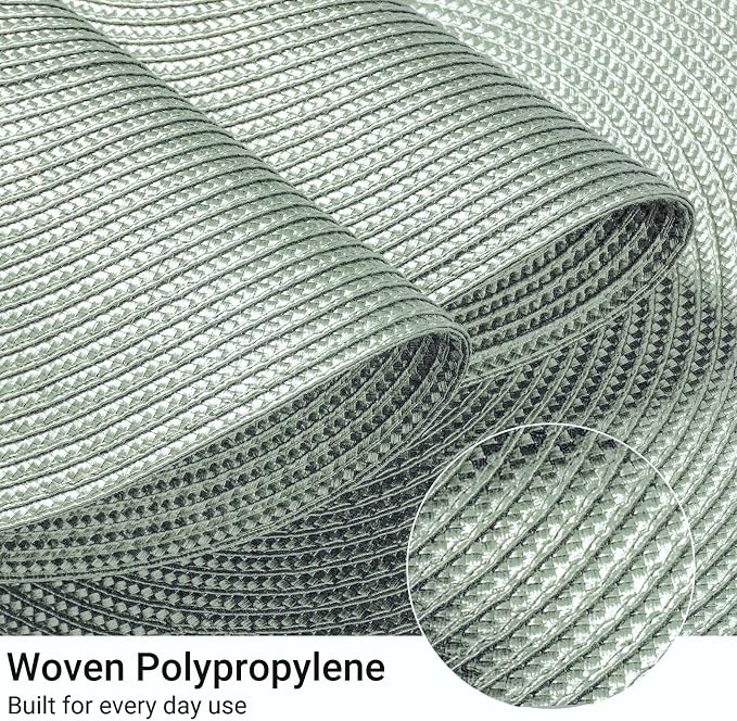 FunWheat Round Braided Placemats Set of 8 Place Mats - Image 3