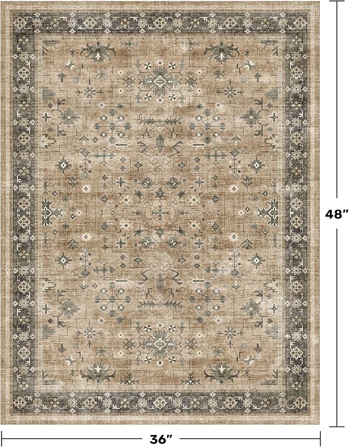 Hazo Haus Traditional Washable 3x4 Entry Rug, Mudroom Indoor Entrance Door Mat - Image 2