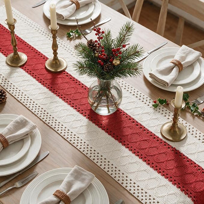 Artoid Mode Rose Red Farmhouse Rustic Table Runner 12x90 Inch | Seasonal - Image 3