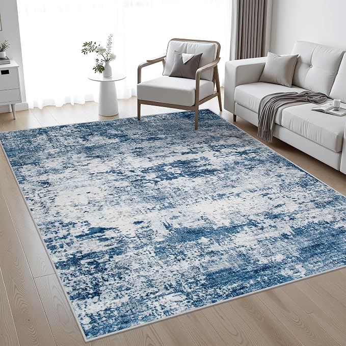 10x14 Area Rug Living Room Rug: Washable Modern Abstract Soft Thin Rug Indoor - Image 2