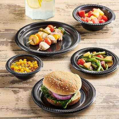 PLASTICPRO 800 PCS Black Plastic Bowls Light Weight 5 oz Small Plastic Soup - Image 4