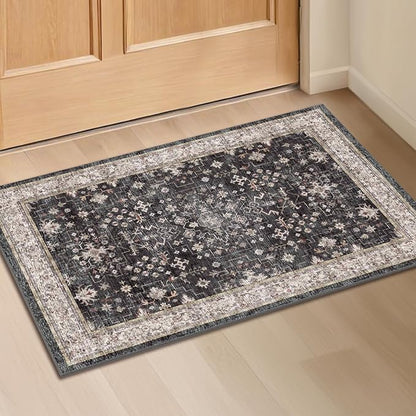Black Washable 2x3 Entry Rug, Small Rugs - Image 8