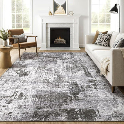 8x10 Area Rugs Living Room: Washable Large Abstract Modern Soft Rug Stain by LOONGRUG