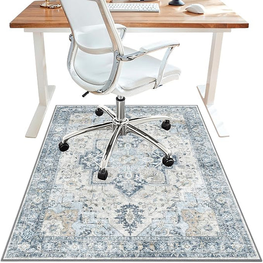 30"x48" Office Chair Mat for Hardwood Tile Floor, Under Desk Carpet Protector by BESBLEE