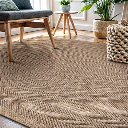 CAMILSON Easy Jute Rug 8x10, Indoor Outdoor Natural Color Fiber Area Rugs - Image 9