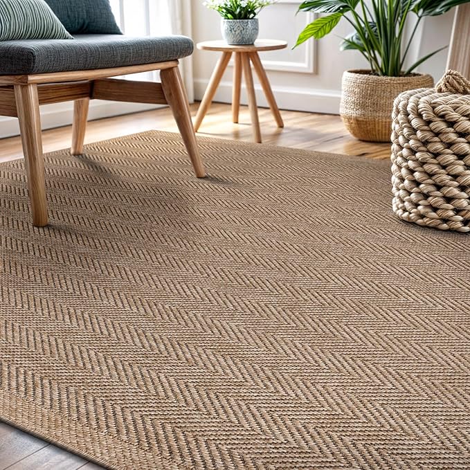 CAMILSON Easy Jute Rug 10x14, Indoor Outdoor Natural Color Fiber Area Rugs - Image 10