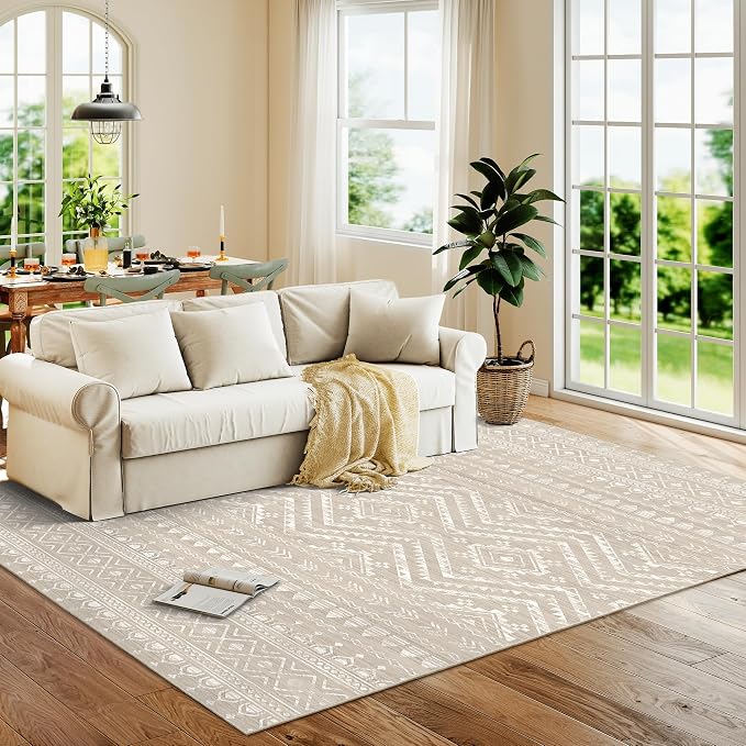 Miukiki 6x9 Area Rug for Living Room Moroccan Washable Rugs Non Slip Indoor - Image 7
