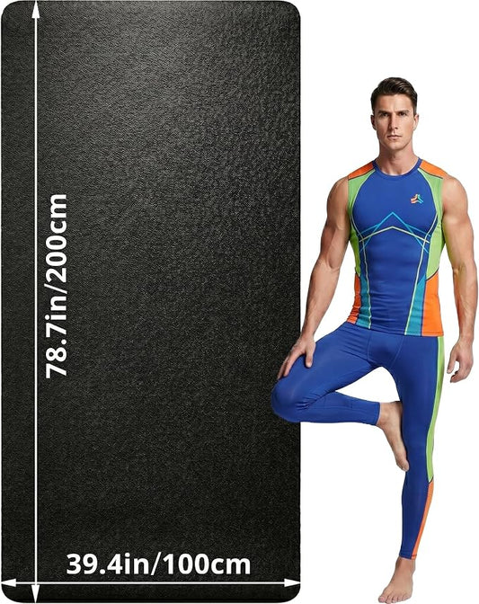 Extra Large Yoga Mat for Men, Oversized Non-Slip TPE Workout Mat for Home Gym by wimwum