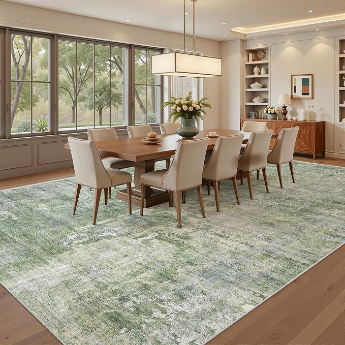 Soalmost Area Rug 10x12 Vintage Washable Living Room Large Carpet Non Slip - Image 4