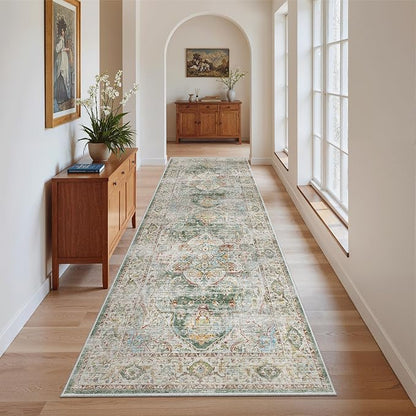 Madane Runner Rug 2'6''x8' Kitchen Runner, Hallway Runner Printed Vintage - Image 6