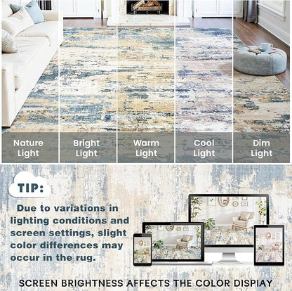Area Rugs 10x14 Living Room: Large Soft Washable Rug Modern Abstract Anti-Skid - Image 10