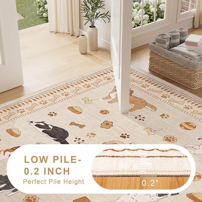 DUKINO 2x6 Washable Runner Rug for Hallway, Non Slip Animal Dog Kitchen Rug - Image 7