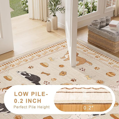 DUKINO 2x6 Washable Runner Rug for Hallway, Non Slip Animal Dog Kitchen Rug - Image 7