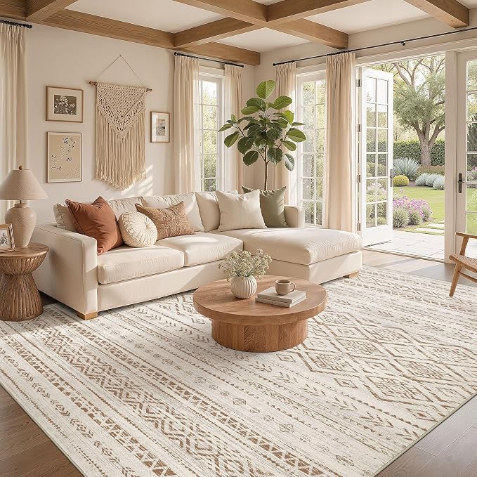 Nakagishi Area Rug Living Room Rugs: 8x10 Large Soft Machine Washable Boho - Image 2