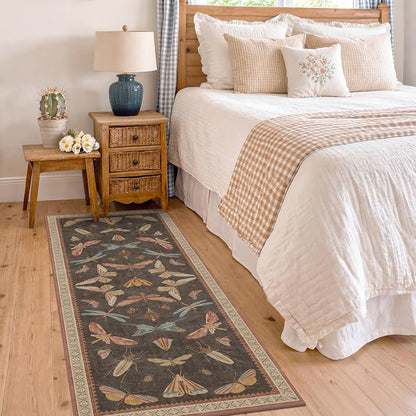 Brown 2x5 Entryway Runner Rug, Washable Non Slip Carpet - Image 3