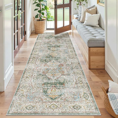Madane Runner Rug 2'6''x8' Kitchen Runner, Hallway Runner Printed Vintage - Image 7