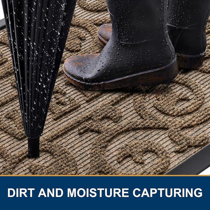 Smiry Welcome Door Mat Outside Entrance, Heavy Duty Trap Dirt and Moisture Easy - Image 3