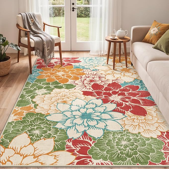 GENIMO Indoor Outdoor Area Rug 8'x10', Machine Washable Rugs - Image 8