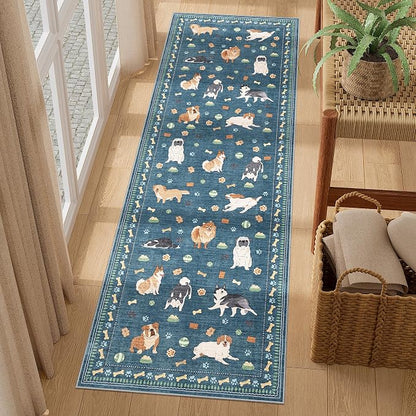 DUKINO 2x6 Washable Runner Rug for Hallway, Non Slip Animal Dog Kitchen Rug - Image 3