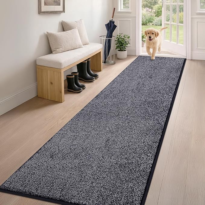 PURRUGS Dirt Trapping Door Mat 24" x 84", Non-Slip Machine Washable Entryway Rug by PURRUGS