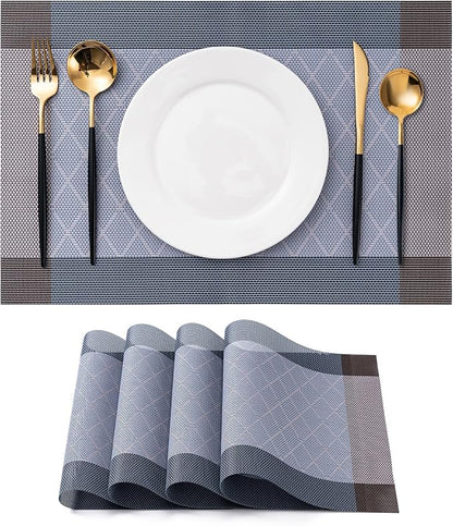 Placemats Set of 4 Washable Indoor | Outdoor Vinyl Place Mats by CADONO