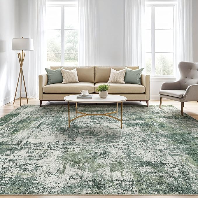 8x10 Area Rugs Living Room: Washable Large Abstract Soft Stain Resistant Indoor - Image 5