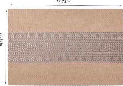 Placemats Set of 4 Washable Indoor | Outdoor Vinyl Place Mats - Image 2