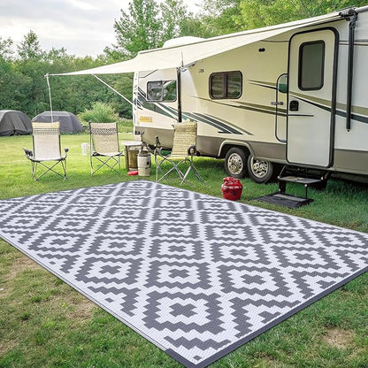 Smiry Waterproof Outdoor Rug 8x10 ft, Reversible Plastic Straw Patio Camping - Image 7