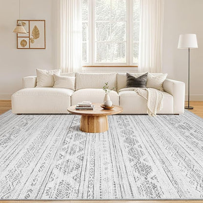 Nakagishi 5x8 Area Rugs Living Room: Washable Boho Large Neutral Soft Farmhouse - Image 5