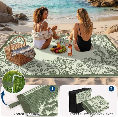 Garvee Outdoor Rugs 9' x 12’ Waterproof Reversible Mats, Large Area Plastic - Image 5