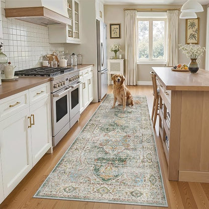 Madane Runner Rug 2'6''x8' Kitchen Runner, Hallway Runner Printed Vintage by Madane