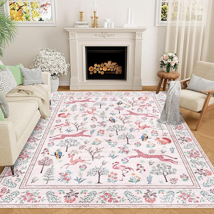 DUKINO 6x9 Rug, Washable Animal Living Room Rug by DUKINO