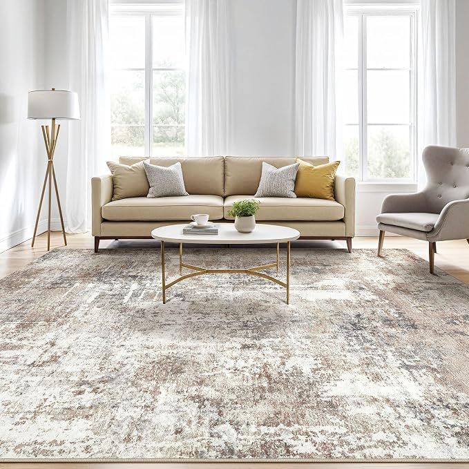 8x10 Area Rugs Living Room: Washable Large Abstract Modern Soft Rug Stain - Image 5