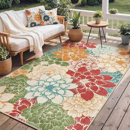 GENIMO Indoor Outdoor Area Rug 8'x10', Machine Washable Rugs by GENIMO
