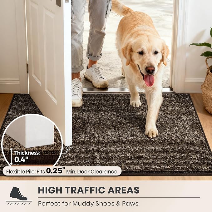 PURRUGS Dirt Trapping Door Mat 24" x 35.5", Non-Slip Machine Washable Entry Rug - Image 6