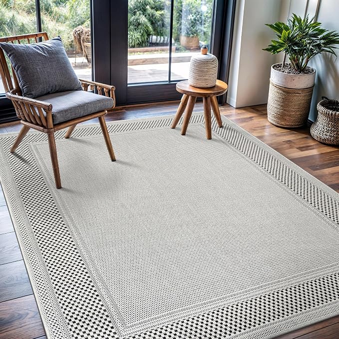 CAMILSON Easy Jute Rug 9x12, Indoor Outdoor Off-White Color Fiber Area Rugs - Image 6