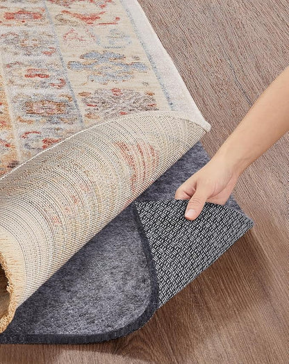 Veken Non Slip Cushioned Rug Pad Gripper 9 x 12 Ft, Felt and Silicone Backing by Veken