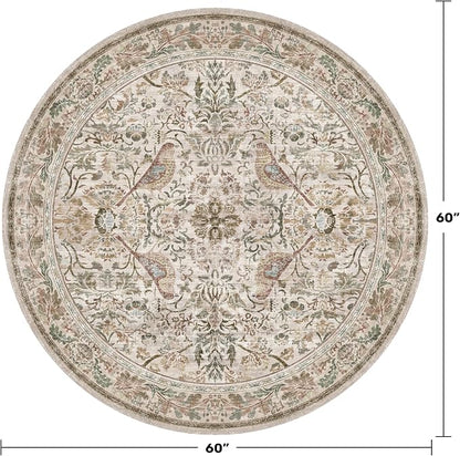 Washable 5ft Area Round Rug for Living Room - Image 2