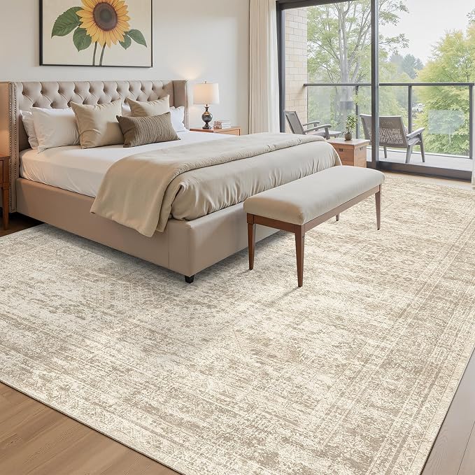 Soalmost 10x14 Area Rugs for Living Room, Non Slip Machine Washable Vintage Rugs - Image 9