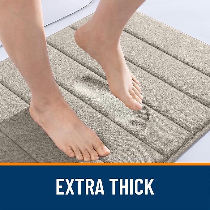 OLANLY Memory Foam Bath Mat 59x35, Super Soft Absorbent Bathroom Rugs, Quick Dry - Image 6